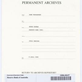 Bank Management - BM 13  Reserve Bank of Australia Board Papers - 296th Meeting - 8 April 1986