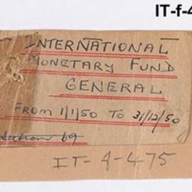 International Department - International Monetary Fund - General - 1950