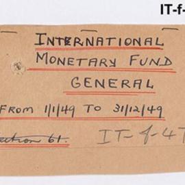 International Department - International Monetary Fund - General - 1949