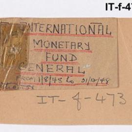 International Department - International Monetary Fund - General - August - December 1948