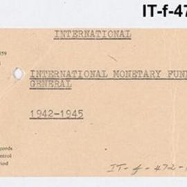International Department - International Monetary Fund - General - 1942 - 1945