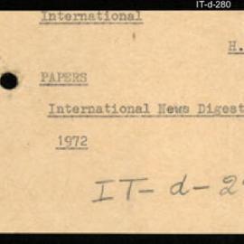 International Department - Papers - International News Digest - 1972