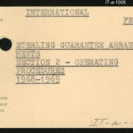 International Department - FEP S8 - Sterling Guarantee Arrangements - Section 2 - Operating Procedures - 1968 - 1969