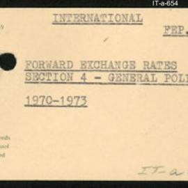 International Department - FEP F1 - Forward Exchange Rates - Section 4 - General Policy - 1970 - 1973