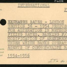 International Department - FEP E3 - Exchange Rates - London - Section 36 - 1954 Proposals for Alteration in Method of Fixing Rates. Banking F/E Regs. - 1954 - 1956