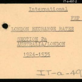 International Department - FEP E3 - Exchange Rates - London - Section 2a - Australia/London - 1924 - 1935