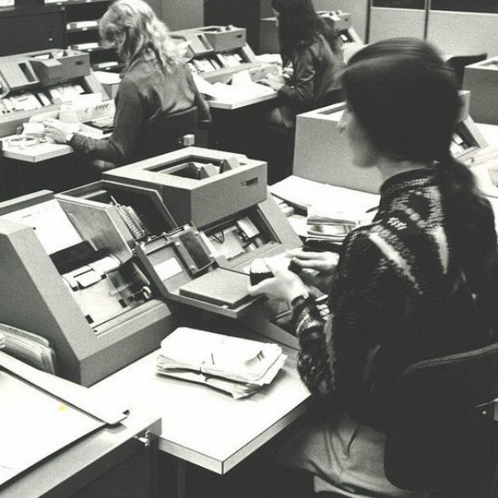 Unearth a Photograph - Electronic Data Processing (EDP) Section - Punched card area, c. 1968