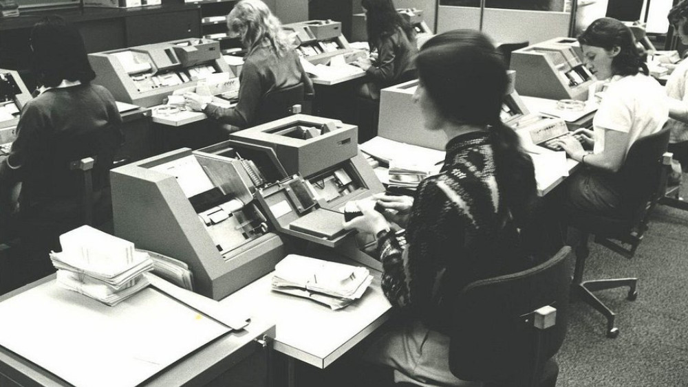 Unearth a Photograph - Electronic Data Processing (EDP) Section - Punched card area, c. 1968